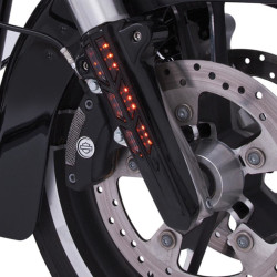 PartzBiz HD 43001 - Ciro Chrome Forkini ส้อมด้านหน้าฝาครอบขาล่าง Slider Amber LED Harley Touring PartzBiz HD 43001 - Ciro Chrome Forkini ส้อมด้านหน้าฝาครอบขาล่าง Slider Amber LED Harley Touring