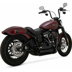PartzBiz HD 47233 - Vance & Hines Black Shortshots ท่อไอเสีย Staggered 2018 Harley Softail