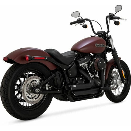 PartzBiz HD: 3454410-Vance & Hines Black Shortshots ท่อไอเสีย Staggered 2018 Harley Softail