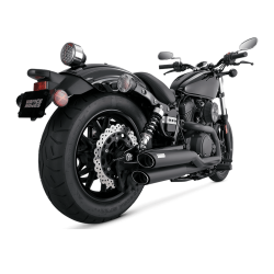 PartzBiz HD 48531 - ท่อไอเสีย New Vance & Hines Black Twin Slash Staggered 2013-2017 Yamaha Bolt