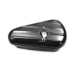 PartzBiz HD 50-0601 - Gloss Black Oval Right Side Toolbox Tool Box Harley Softail Chopper Bobber