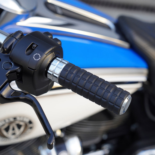 PartzBiz HD: 3485291-Arlen Ness Speedliner Rubber Grips Chrome TBW Billet 1” Pair Harley Big Twin XL