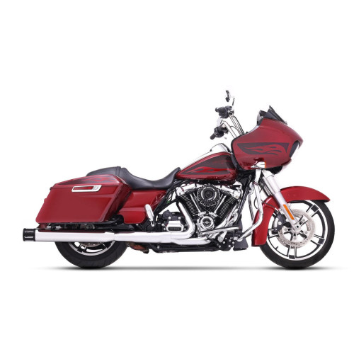 PartzBiz HD: 3453197-Rinehart Racing 4” Slip-On Chrome Tips Mufflers Exhaust 1995-2016 Harley Touring