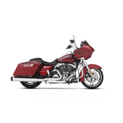 PartzBiz HD 500-0165 - Rinehart 4.5 DBX45 Chrome Black Tip Exhaust Muffler Slip On Harley Touring 95-16