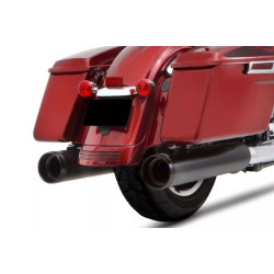 PartzBiz HD 500-0166 - Rinehart Racing 4.5” Black Tip Exhaust Mufflers Slip On Harley Touring 95-16