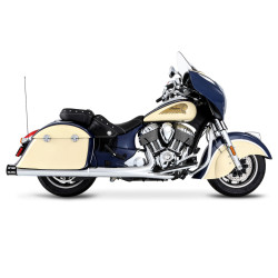 PartzBiz HD 500-0501 - Rinehart 4” Black Slip-On Mufflers Exhaust Pipes End Cap Tip Indian Touring 14+