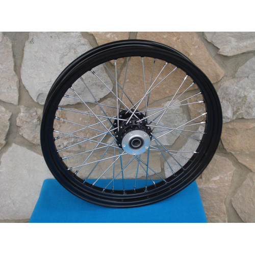 PartzBiz HD: 3443289-Billet 40 Spoke 23‚ x 3‚” ขอบล้อหน้า Harley Touring Dual Disc สีดำ