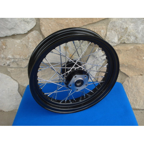 PartzBiz HD: 3457412-Front 16 x 3 40 Spoke Black Rim Hub Wheel Harley FLST Softail Heritage & Fatboy