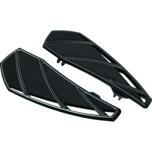 PartzBiz HD: 3465129-Kuryakyn Black Phantom ที่วางเท้าด้านคนขับ พื้นไม้ Harley Touring Softail 83+