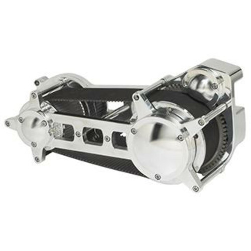 PartzBiz HD: 3458691-Polished Ultima 3.35” Open Drag Race Style Belt Drive Primary w/ Bearing Support