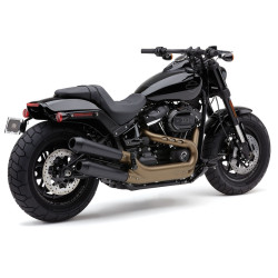 PartzBiz HD 6046B - Cobra El Diablo Black Slip On Mufflers Exhaust Pipes Harley Softail Fat Bob 18+