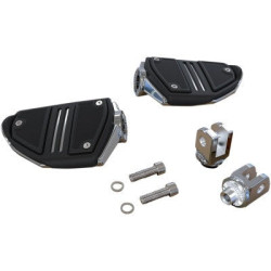 PartzBiz HD 61407 - CIRO Twin Rail Chrome Driver Footrests Foot Pegs Floorboards Harley 18+ Softail