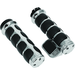 PartzBiz HD 6342 - Kuryakyn Chrome Rubber Soft ISO Cable Grips Contoured Throttle Boss Harley 82-18 PartzBiz HD 6342 - Kuryakyn Chrome Rubber Soft ISO Cable Grips Contoured Throttle Boss Harley 82-18