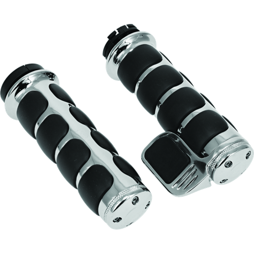 PartzBiz HD: 3455170-Kuryakyn Chrome Rubber Soft ISO Cable Grips คันเร่งโค้ง Boss Harley 82-18