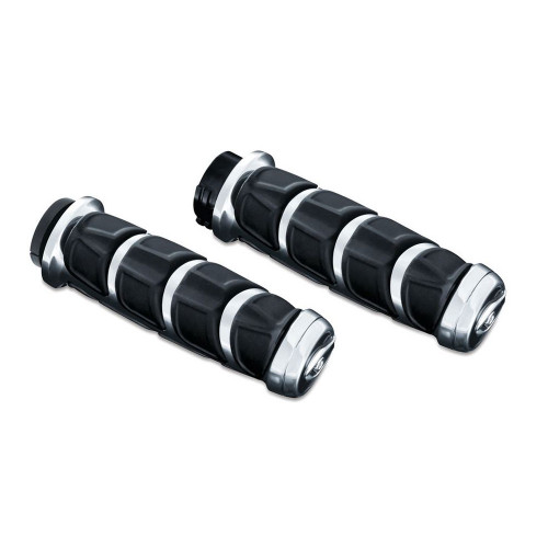 PartzBiz HD: 3455123-Kuryakyn Chrome Kinetic Hand Grips Dual Cable Throttle ยาง Harley XL Softail