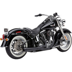 PartzBiz HD 6483B - Cobra El Diablo 2:1 Exhaust Header Pipe Black 4” Megaphone Harley Softail 12-17
