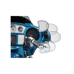 PartzBiz HD 6576 - Kuryakyn Adjustable Drop Mirror Mount Black Pair Billet Harley FLHX FLHXXX 06-13