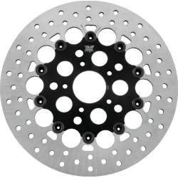 PartzBiz HD 666833 - Holes Black Stainless Steel Floating Front 11.5 Disc Brake Rotor Harley Davidson