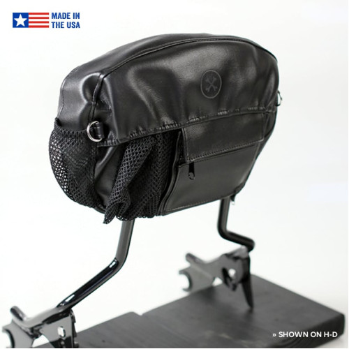 PartzBiz HD: 3469259-Bone Mountain Triple Threat Passenger Backrest Black Harley Metric Organizer