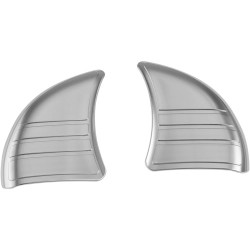 PartzBiz HD 6978 - Kuryakyn Chrome Tri Line Inner Fairing Mirror Filler Covers Harley Touring 6978