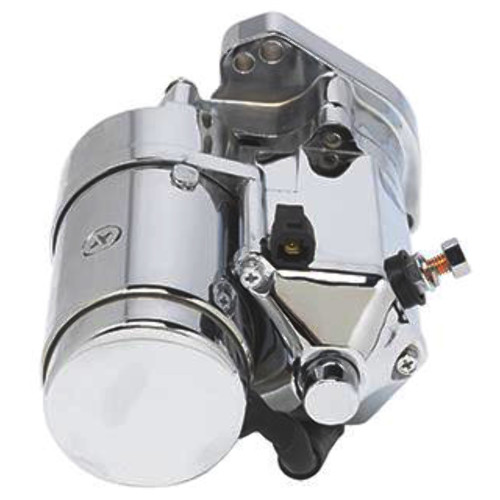 PartzBiz HD: 3459445-Ultima Thunder Fire Chrome 2.0KW Side Angled Post Starter 89-06 Harley Big Twin