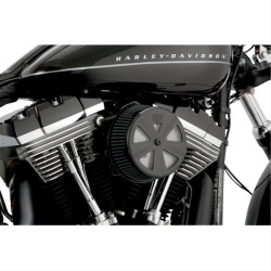 PartzBiz HD 71019 - Vance & Hines Crown Black VO2 Air Intake Accessory ฝาครอบ Skullcap Accent Harley