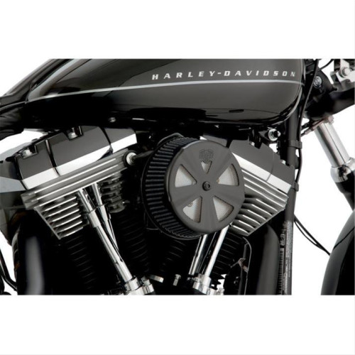 PartzBiz HD: 3459792-Vance & Hines Crown Black VO2  Air Intake Accessory Skullcap Cover Accent Harley