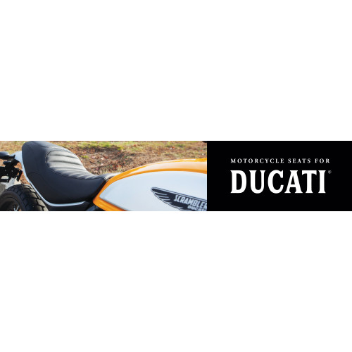 PartzBiz HD: 3455487-Mustang One Piece Tuck & Roll Stitching Seat Black Ducati Scrambler 2015-2017