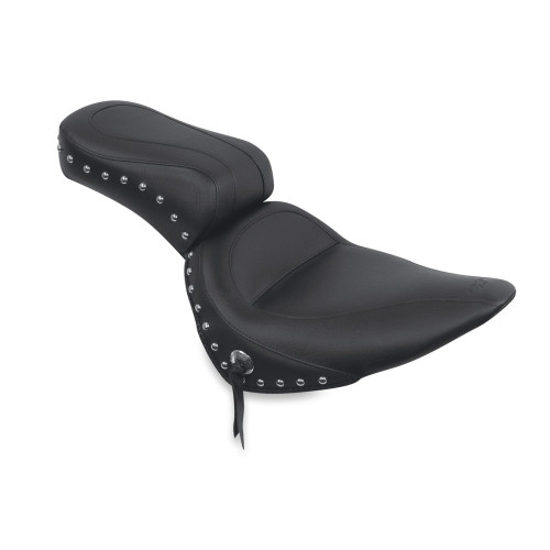 PartzBiz HD: 3458177-Mustang Original Vintage One-Piece Chrome Studded Seat 2000-2006 Harley Softail