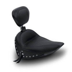 PartzBiz HD 75084 - Mustang Vintage Solo Seat w/ Chrome Studded Studs 2000-2006 Harley Softail 75084