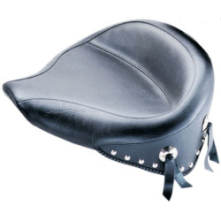 PartzBiz HD 75506 - Mustang Wide Touring Chrome Studded Studs Solo Seat Evo Harley Evolution Softail