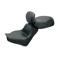 PartzBiz HD 75651 - Mustang Two Piece Vintage Sport Touring Seat Black Saddle Honda VTX1300C 04-2009