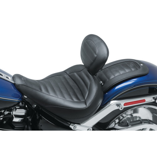 PartzBiz HD: 3455442-Mustang Black Standard Touring Solo Driver Seat Harley M8 Softail Fat Boy 2018+