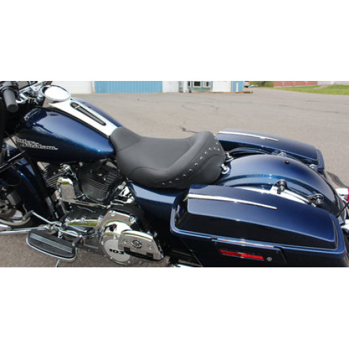 PartzBiz HD: 3455584-Mustang Vintage Black Solo Motorcycle Seat Harley 2008+ Touring Bagger FLH FLT