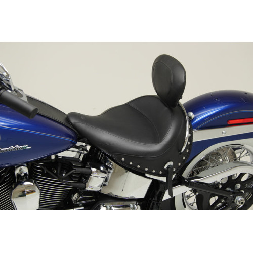 PartzBiz HD: 3451922-Mustang Wide Solo Seat Black Plain 2005-2017 Harley Softail Deluxe FLSTN 76232