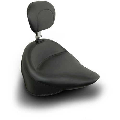 PartzBiz HD: 3458387-Mustang Wide Vintage Solo Seat w/ Driver Backrest 2000-2006 Harley Softail 79121