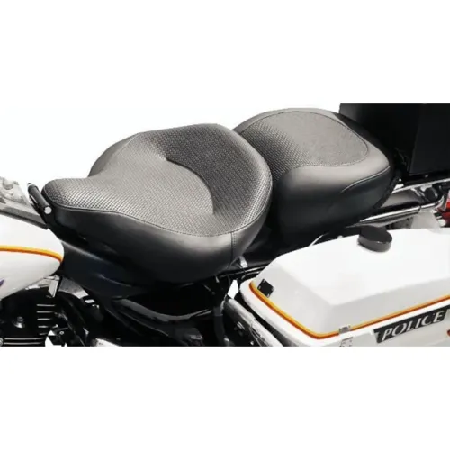 PartzBiz HD: 3480524-Mustang Black Rear Police Air Ride Passenger Seat Textured Harley Touring 97+