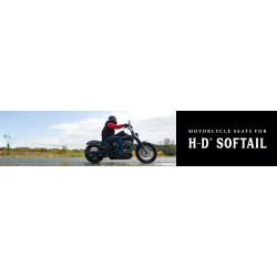 PartzBiz HD 79486 - Mustang Wide Touring Chrome Studded Rear Passenger Seat Harley Softail