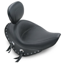 PartzBiz HD 79530 - Mustang Wide Touring Vintage Solo Seat Driver Backrest Harley Softail 200 Tire