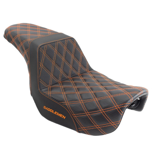 PartzBiz HD: 3475102-Saddlemen Orange Step 2 Up Lattice Diamond Stitch Seat Harley 06-17 Dyna FXD FLD PartzBiz HD: 3475102-Saddlemen Orange Step 2 Up Lattice Diamond Stitch Seat Harley 06-17 Dyna FXD FLD