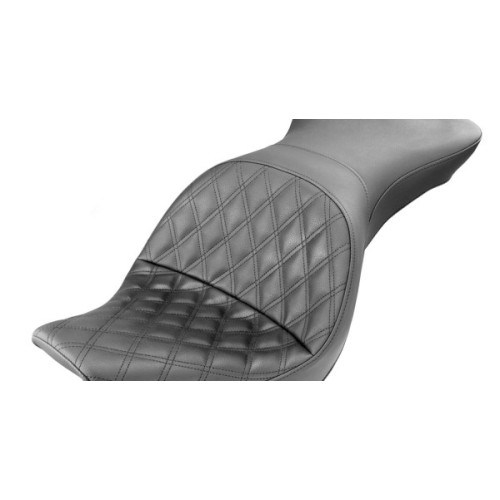 PartzBiz HD: 3472047-Saddlemen Black Explorer Lattice Stitch 2 Up Seat Harley Softail 06-17 FXST FLST