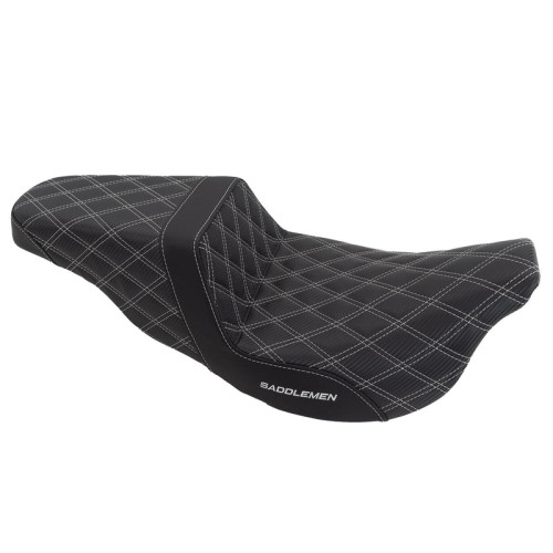 PartzBiz HD: 3475049-Saddlemen Silver Lattice Stitch มือจับคาร์บอนไฟเบอร์ Step Up Seat Harley Touring