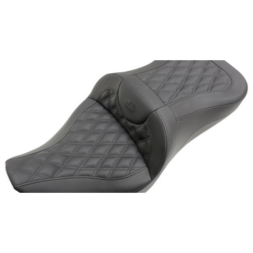 PartzBiz HD: 3489006-Saddlemen Extended Reach Road Sofa Lattice Stitch 2 เบาะนั่ง Harley Touring 08+
