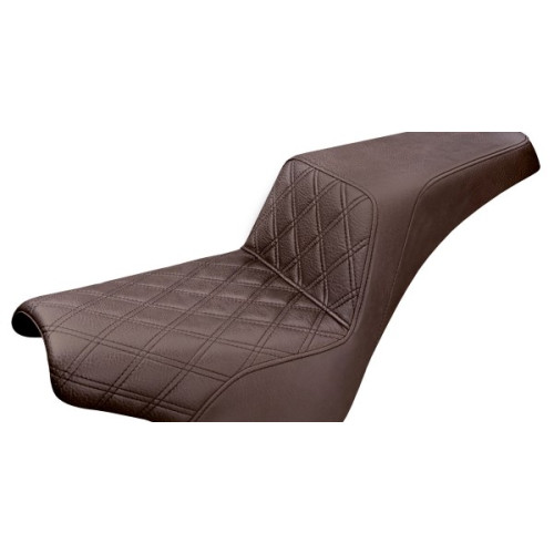 PartzBiz HD: 3472139-Saddlemen Brown Step 2 เบาะหน้าแบบ Lattice Stitch Harley Softail 18+ FXBB FXST