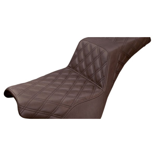 PartzBiz HD: 3472057-Saddlemen Brown Step 2 Up Lattice Stitch Seat Harley Softail 18+ Street Bob FXST