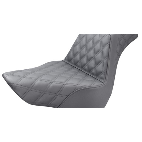 PartzBiz HD: 3462341-Saddlemen Step Up Seat Lattice Stitch สีดำ Harley 18+ Softail Breakout FXBR/S