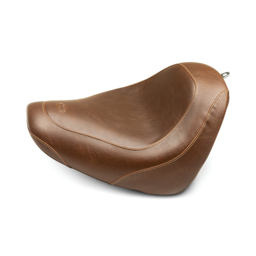 PartzBiz HD: 3469400-Mustang Wide Tripper Brown Driver Solo Seat Diamond Harley Softail Fat Bob 18+