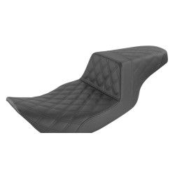 PartzBiz HD 897-06-175 - Saddlemen Black Full Lattice Stitch Step 2 ขึ้นเบาะ Harley 97-07 Touring FLHR/X