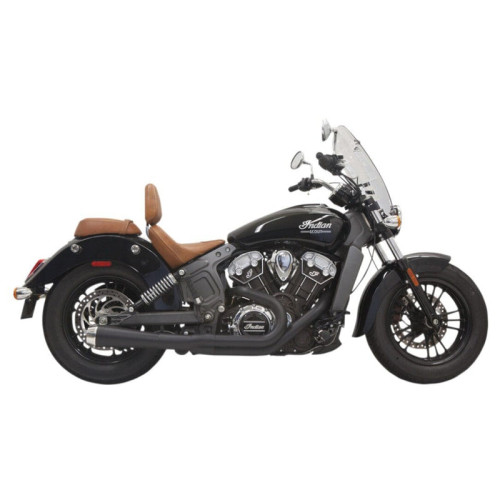 PartzBiz HD: 3444096-Bassani Road Rage Black 2 เป็น 1 2-1 ท่อไอเสีย Indian Scout 2015-2018