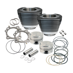 PartzBiz HD 910-0204 - S&S Cycle 95” Twin Cam Big Bore Engine Motor Kit Black Aluminum Cylinders Harley